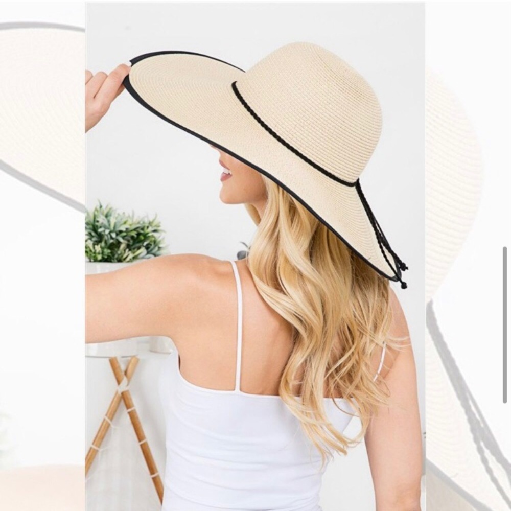 LAST ONE: Summer hat with Panama brim and braided strap - Picture 8 of 10